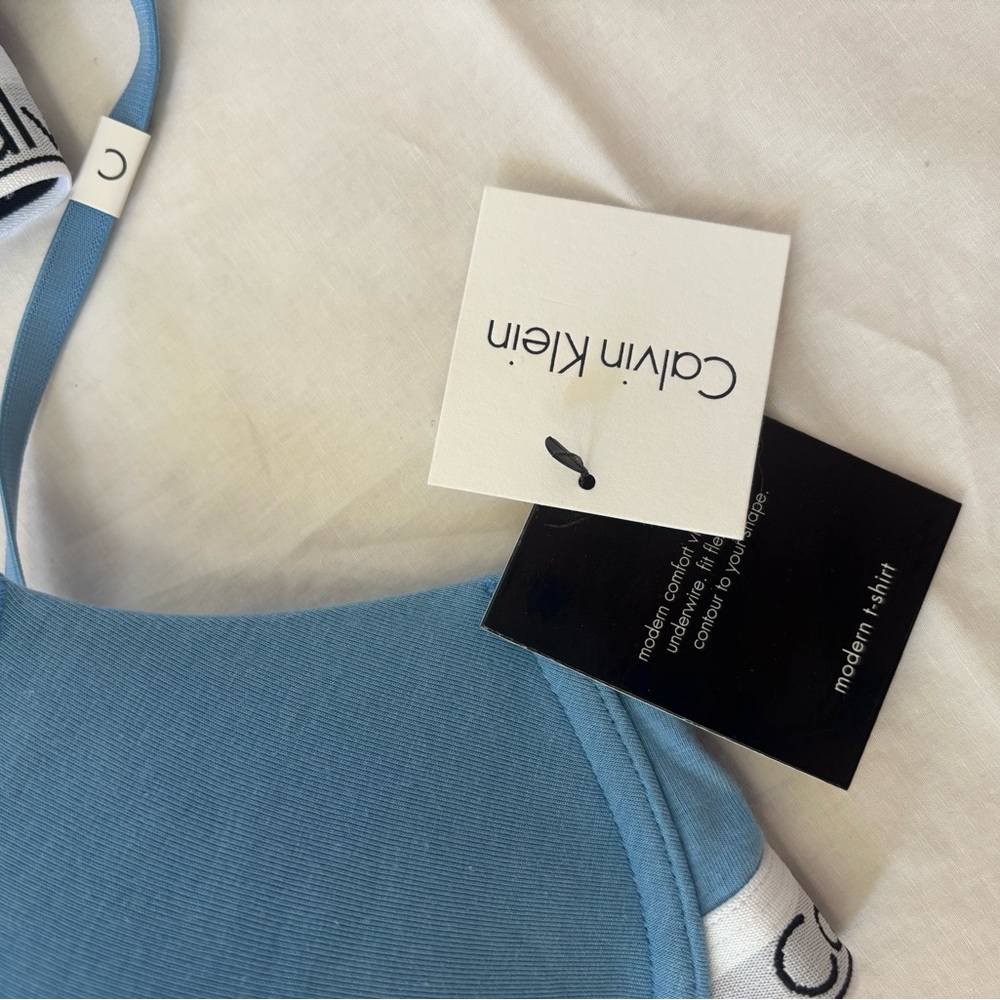 Calvin Klein Modern T Shirt Bra 34C ~ Two Bras ~ New w tags ~ Blue - Picture 7 of 7